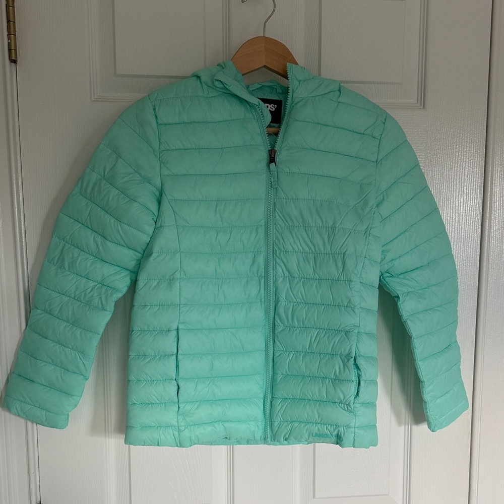 Lands' End Kids Mint Green Puffer Coat